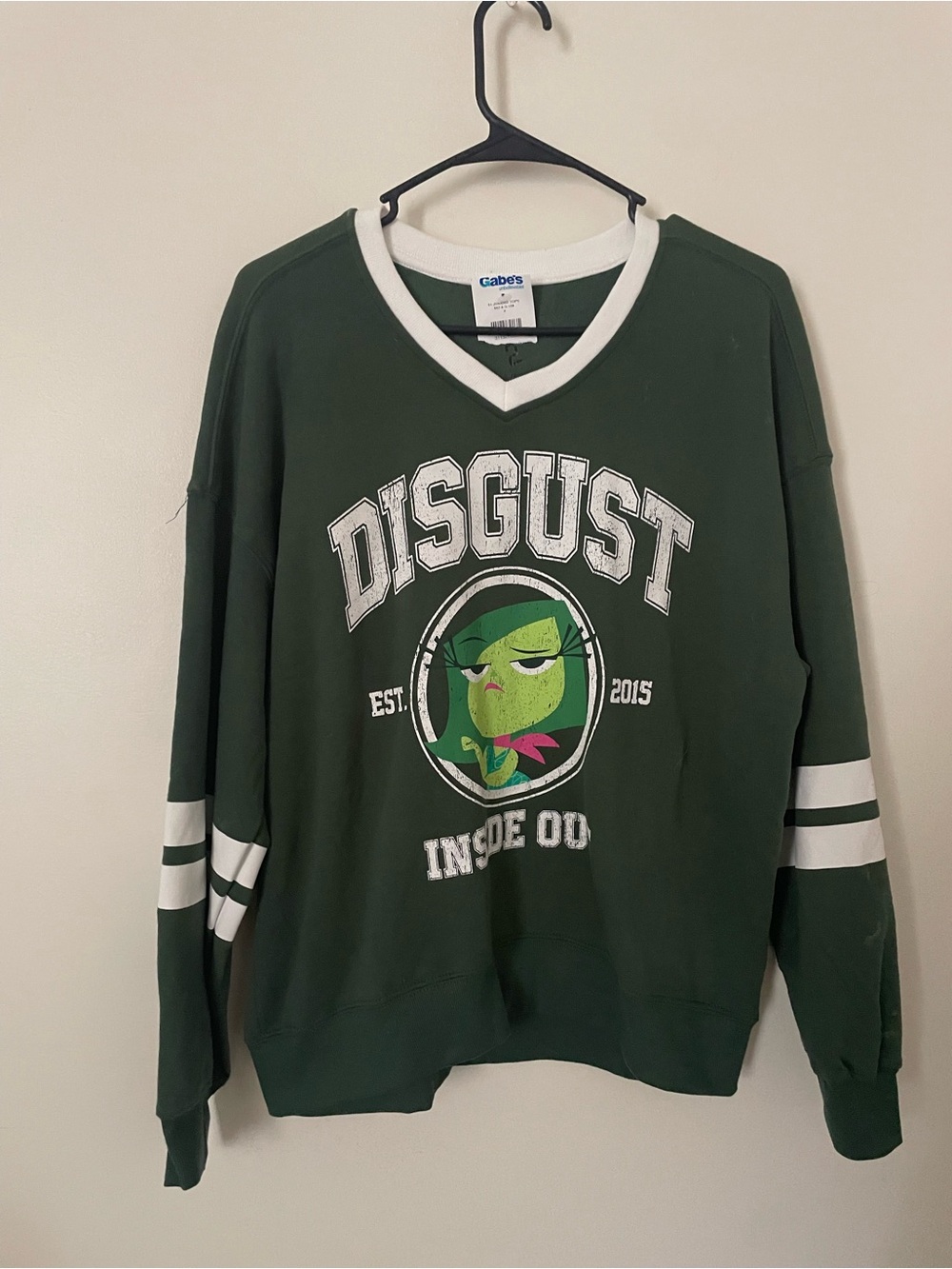 Disney Dark Green and White 'Disgust' Crewneck Sweatshirt